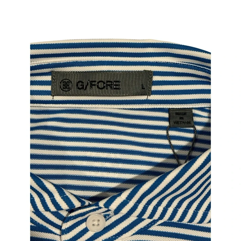 G/FORE All Play Stripe Golf Polo Men's L CHC 1930 Logo NWT